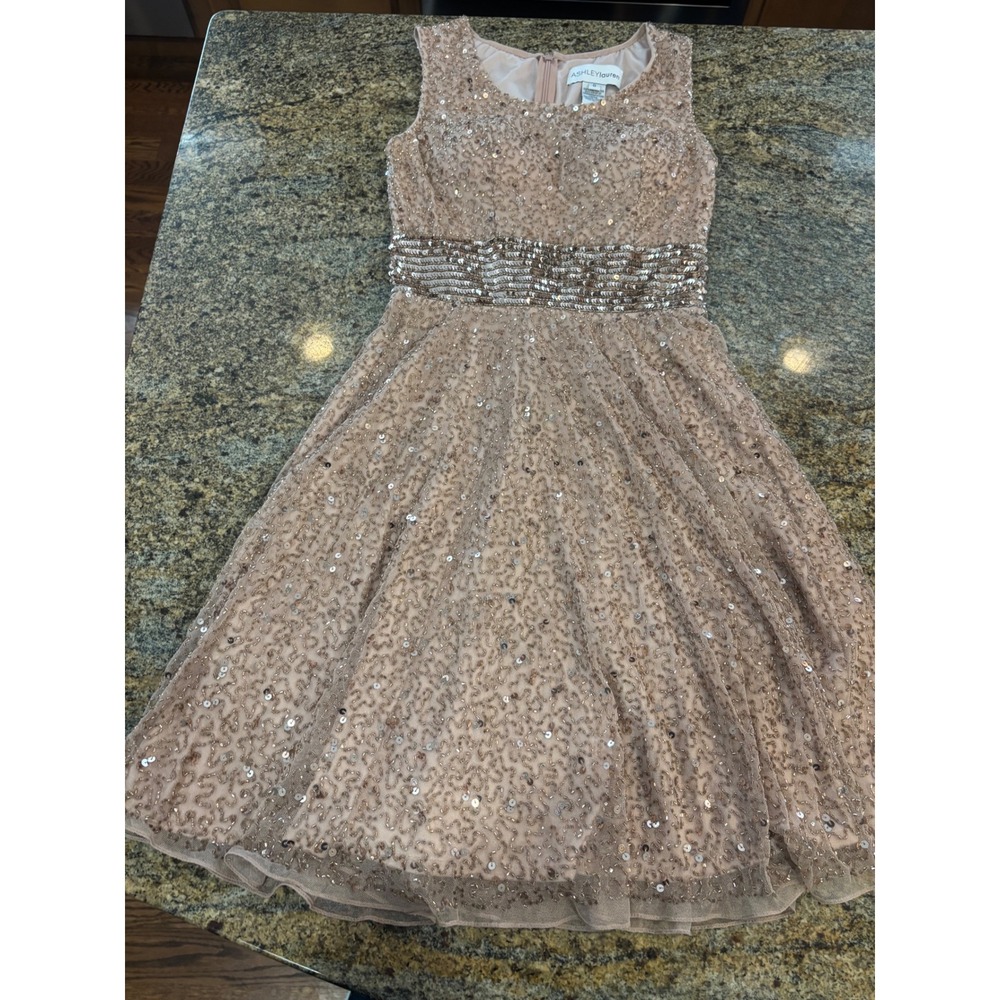 Ashley Lauren Dress Size 0 Fairy Cocktail Party Sleeveless Sequin Embellished